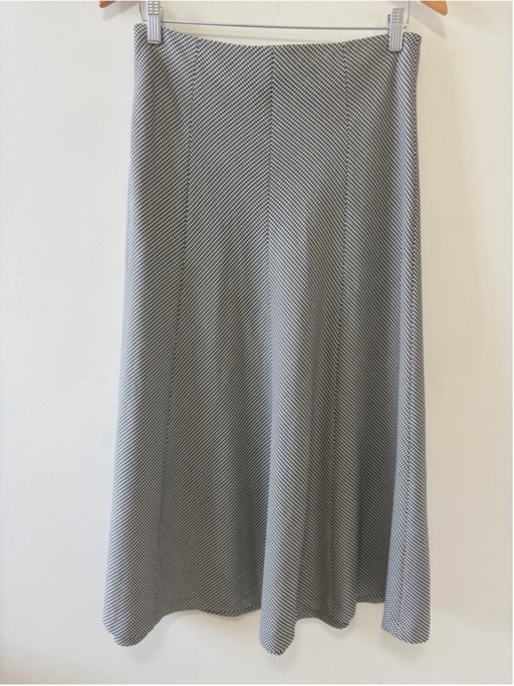 Zara Houndstooth High-Waisted A-Line Midi Skirt Size M - Picture 8 of 14